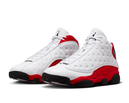 Men's Nike Air Jordan 13 Retro White and University Red Shoes