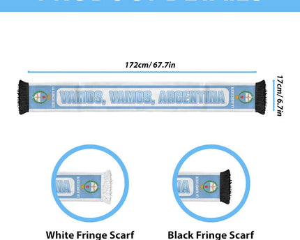 Argentina 2026 Football Personalized Soccer Scarf Vamos La Albiceleste