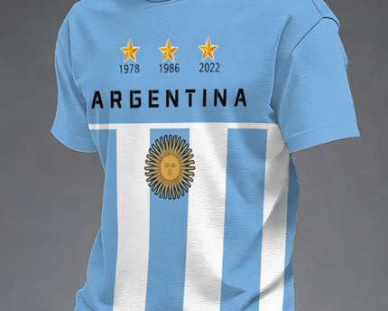 Argentina 2026 Three Star T-Shirt Argentina Football World Cup FIFA Merch Gifts For Him