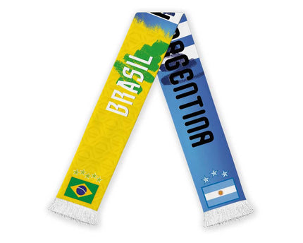 Argentina and Brazil Football Mashup Soccer Scarf La Albiceleste and Selecao