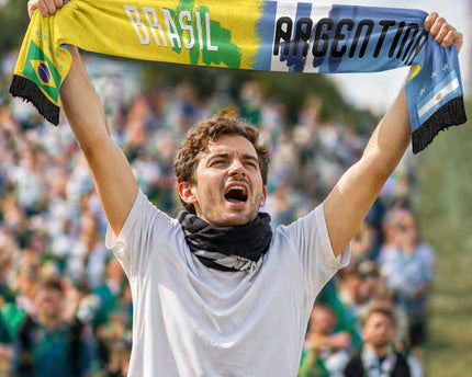 Argentina and Brazil Football Mashup Soccer Scarf La Albiceleste and Selecao