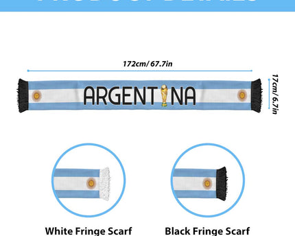 Argentina Campeon Mundial Soccer Scarf Vamos La Albiceleste