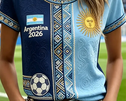 Argentina FIFA World Cup 2026 T-Shirt Women's Argentine National Team Merch Soccer Fan Apparel Gifts