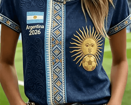 Argentina FIFA World Cup 2026 T-Shirt Women's Argentine National Team Merch Soccer Lover Gifts