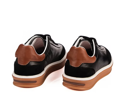 Men's Loro Piana Tennis Walk Black Tobacco Sneakers