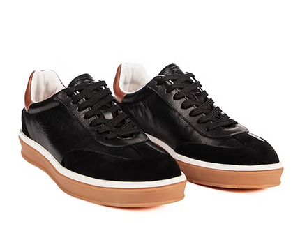 Men's Loro Piana Tennis Walk Black Tobacco Sneakers