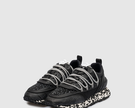 Men's Balmain Black Beaded Racer Combo Sneakers