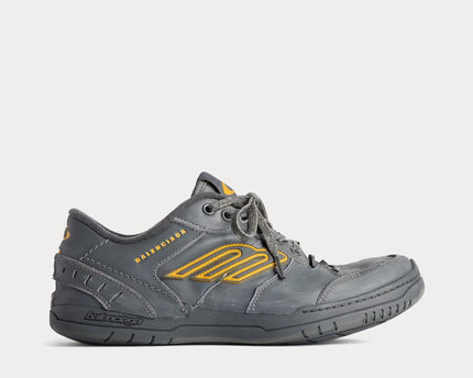 Men' Balenciaga Hamptons Worn-out Trainers Grey Yellow Low Sneaker
