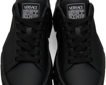 Men's Versace Greca Black Neon Orange Sneakers