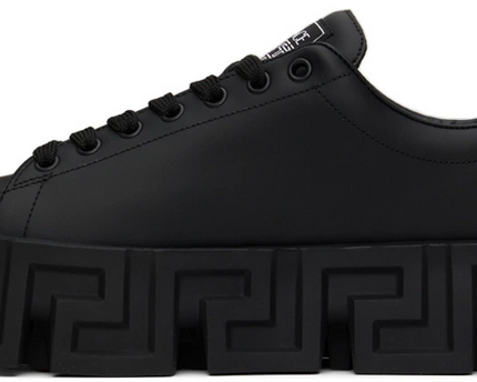 Men's Versace Greca Black Neon Orange Sneakers