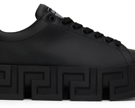 Men's Versace Greca Black Neon Orange Sneakers