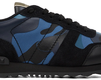Men's Valentino Camo Rock Runners Blue Sneakers