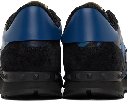 Men's Valentino Camo Rock Runners Blue Sneakers