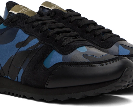 Men's Valentino Camo Rock Runners Blue Sneakers