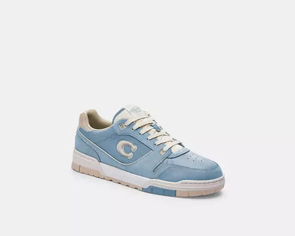 Men's COACH SoHo Leather Lace-Up Casual Bluebell Sneakers