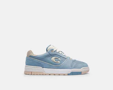 Men's COACH SoHo Leather Lace-Up Casual Bluebell Sneakers