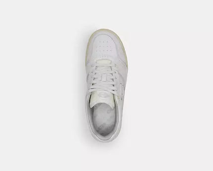 Men's COACH SoHo Leather Lace-Up Casual Optic White Sneakers