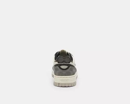 Men's COACH SoHo Leather Lace-Up Casual Black Sneakers