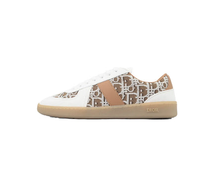 Men's Dior B01 Matchpoint White And Brown Print Sneakers