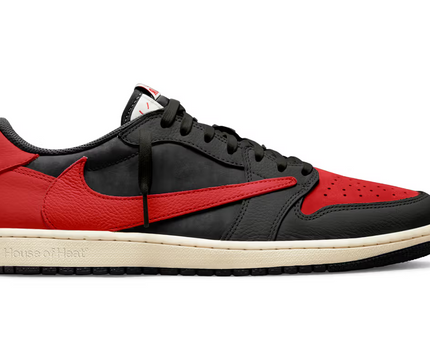 Men's Travis Scott x Air Jordan 1 Retro Low  ‘Bred' Shoes