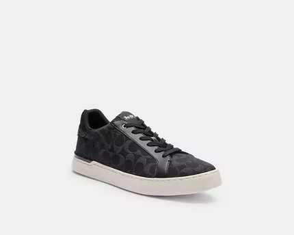 Men's Coach Clip Low-Top Skateboard Black Denim Sneakers
