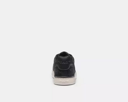 Men's Coach Clip Low-Top Skateboard Black Denim Sneakers