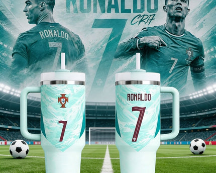 Cristiano Ronaldo CR7 Portugal Soccer Travel Tumbler
