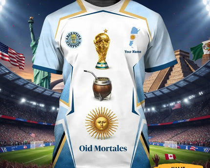 Custom Argentina FIFA World Cup 2026 T-Shirt Argentina Oid Mortales Shirt Football Fan Gear