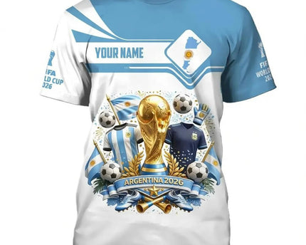 Custom Argentina FIFA World Cup 2026 T-Shirt Argentina World Cup 2026 Apparel Fan Merch