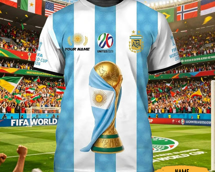 Custom Argentina FIFA World Cup 2026 T-Shirt Argentina World Cup Games Shirt Fan Gear