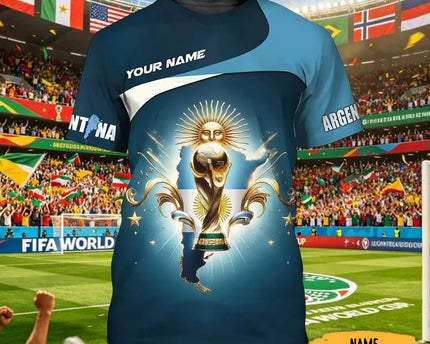 Custom Argentina FIFA World Cup 2026 T-Shirt Argentina World Cup Team Shirt Football Fan Gift