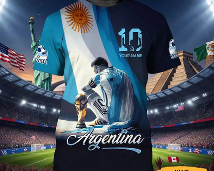 Custom Argentina FIFA World Cup 2026 T-Shirt M10 Argentina World Cup 2026 Shirt M10 Fan Gear