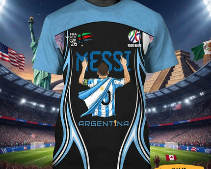 Custom Argentina FIFA World Cup 2026 T-Shirt Messi Argentina FIFA World Cup Shirt M10 Fan Gear