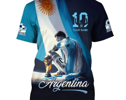 Custom Argentina FIFA World Cup T-Shirt Messi Argentina World Cup 2026 Shirt M10 Lover Gift