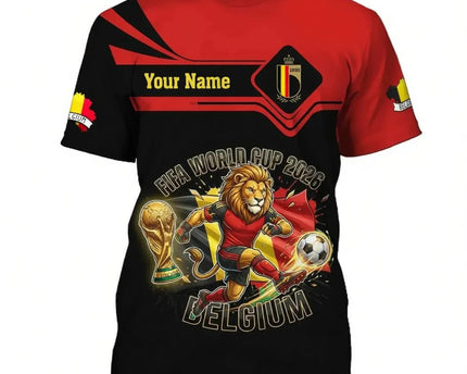Custom Belgium FIFA World Cup 2026 T-Shirt Belgium World Cup Squad Attire Football Merch