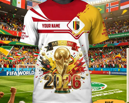 Custom Belgium FIFA World Cup 2026 T-Shirt Belgium World Cup Squad Shirt Soccer Fan Merch