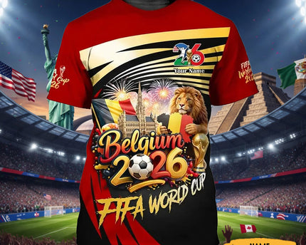 Custom Belgium FIFA World Cup 2026 T-Shirt World Cup 2026 Shirt Football Fan Gift Idea