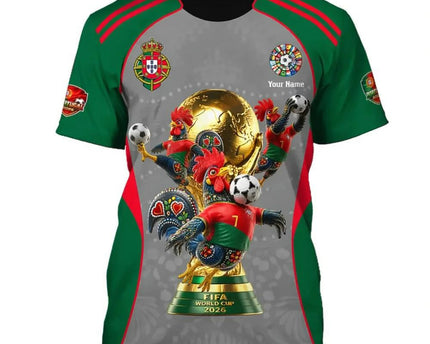 Custom Portugal 2026 FIFA World Cup T-Shirt Portugal National Football Team Shirt Soccer Gear