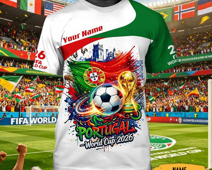 Custom Portugal 2026 FIFA World Cup T-Shirt World Cup Portugal 2026 Apparel Unique Gift