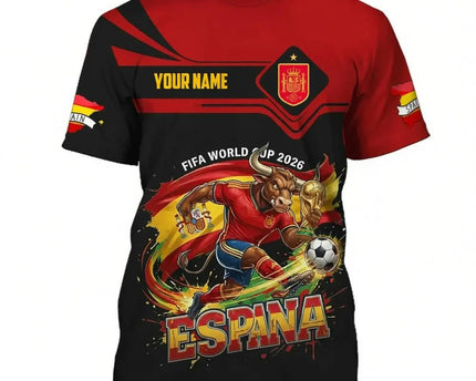 Custom Spain FIFA World Cup 2026 T-Shirt Espana World Cup 2026 Outfit Football Fan Gear