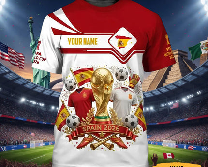 Custom Spain FIFA World Cup 2026 T-Shirt Spain 2026 World Cup Squad Shirt Gift For Fan