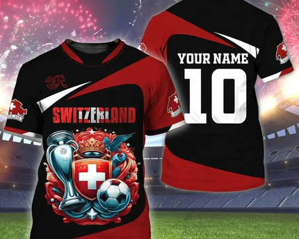 Customized 2026 Switzerland FIFA World Cup T-Shirt Switzerland World Cup Squad Apparel