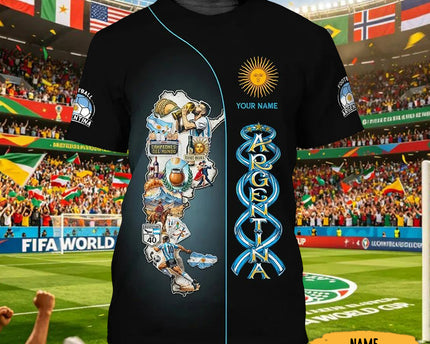 Customized Argentina FIFA World Cup 2026 T-Shirt Argentina 2026 World Cup Clothing Unique Gift