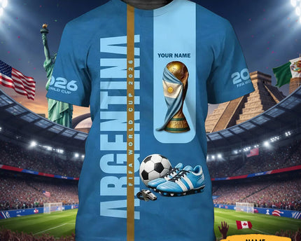 Customized Argentina FIFA World Cup 2026 T-Shirt Argentina World Cup Group Apparel