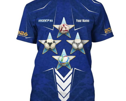 Customized Argentina FIFA World Cup T-Shirt Argentina 2026 World Cup Apparel Football Gear