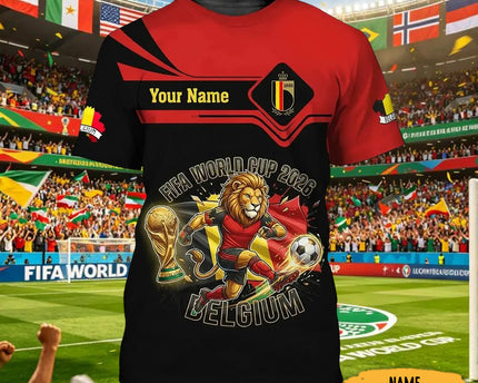 Customized Belgium FIFA World Cup 2026 T-Shirt Belgium World Cup Squad Outfit Fan Gear