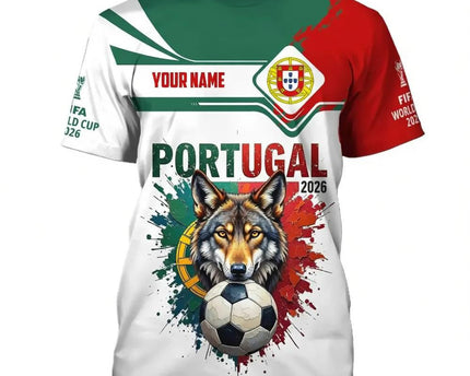 Customized Portugal 2026 FIFA World Cup T-Shirt Portugal World Cup Games Apparel Football Gift