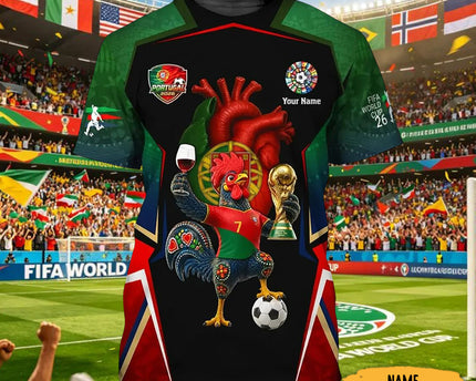 Customized Portugal FIFA World Cup 2026 T-Shirt Portugal Soccer Attire Soccer Fan Merch