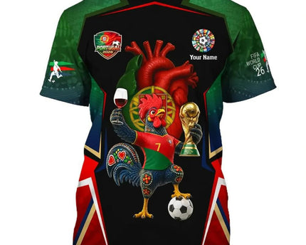 Customized Portugal FIFA World Cup 2026 T-Shirt Portugal World Cup Games Shirt Soccer Gift