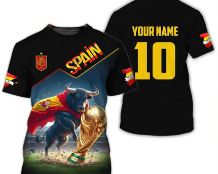 Customized Spain 2026 FIFA World Cup T-Shirt Spain National Team Shirt Soccer Fan Gear